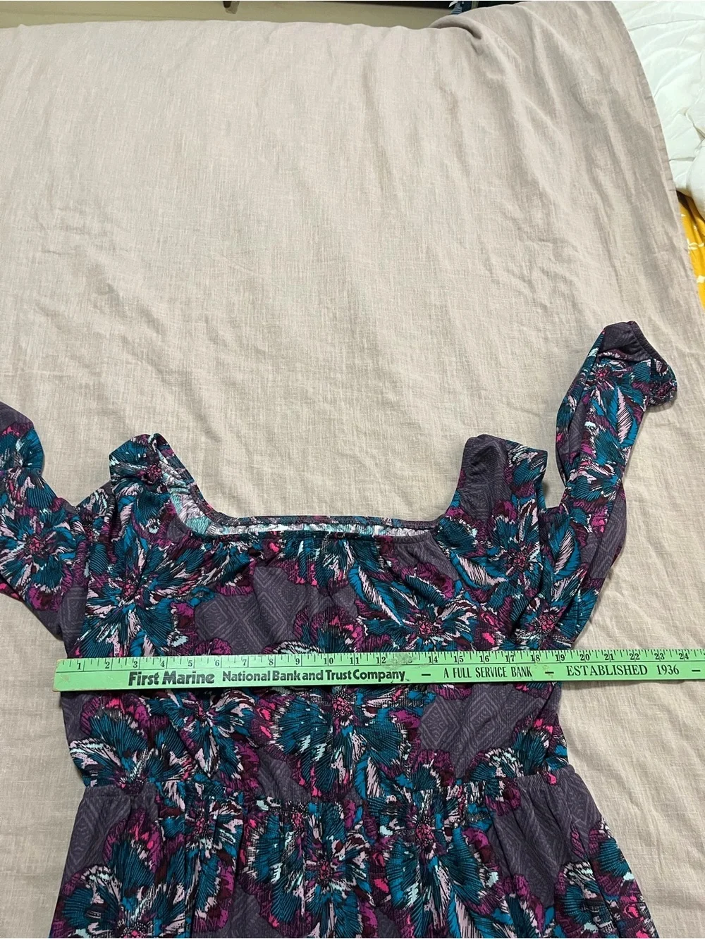Gorgeous Lane Bryant Floral Square NeckLong Sleeve Dress Plus Size 18/20 Boho